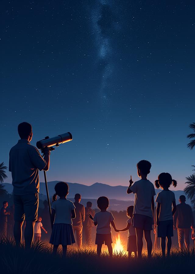 Community stargazing event with families in Philippines
