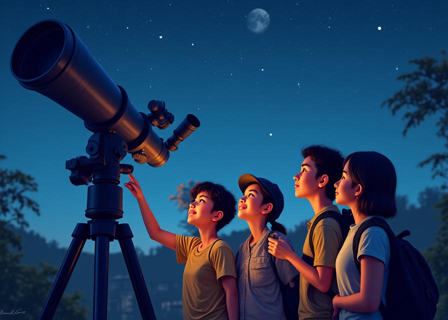 Interactive astronomy learning with telescope